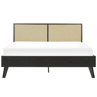 Beliani Letto con rete a doghe en Rattan Moderno MONPAZIER  