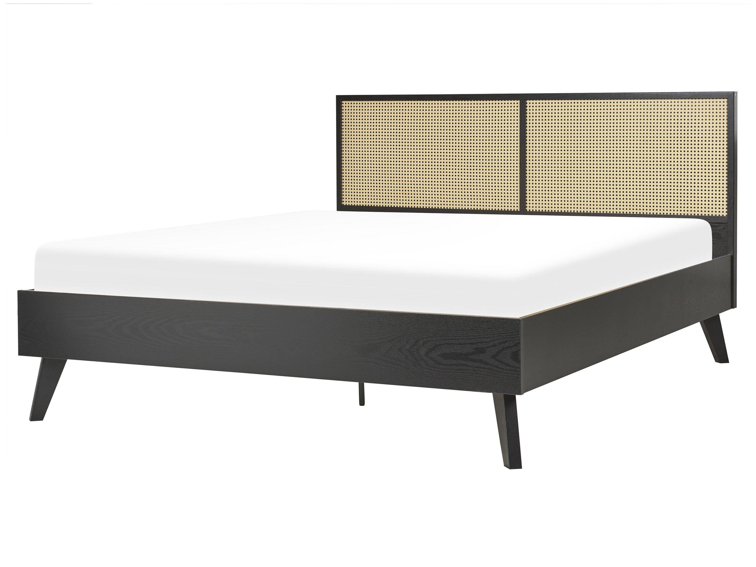 Beliani Bett mit Lattenrost aus Rattan Modern MONPAZIER  