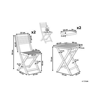 Beliani Bistro Set aus Akazienholz Klassisch FIJI  