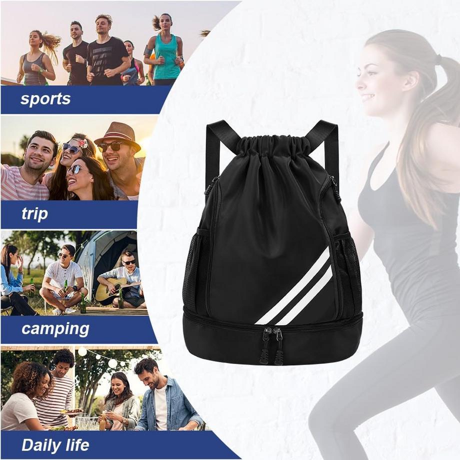 Only-bags.store Zaino sportivo con cordino grande capacità  