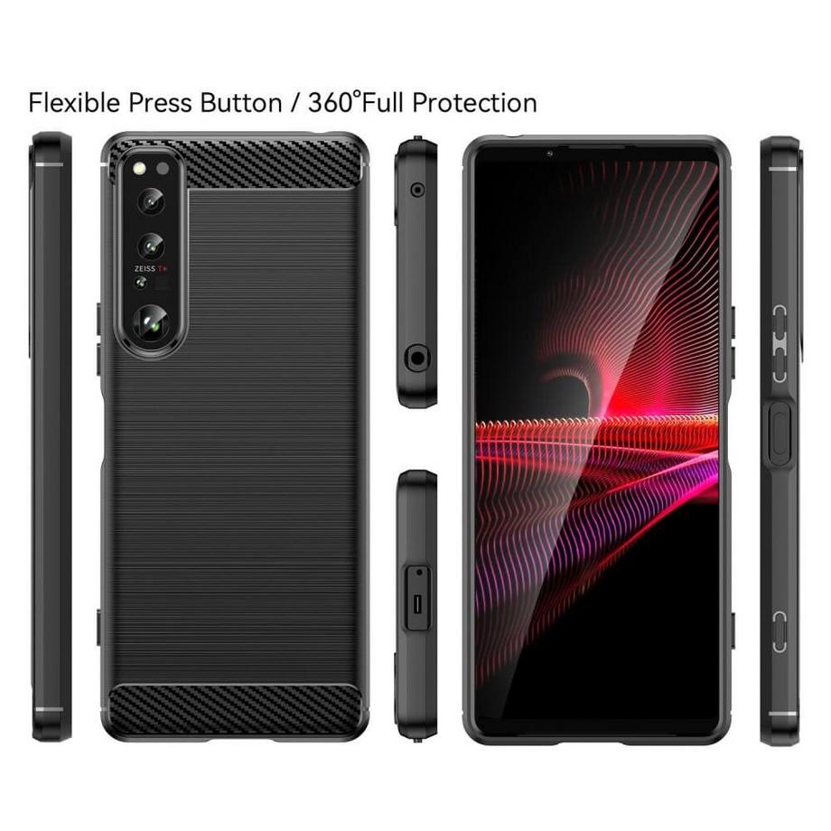 Cover-Discount  Sony Xperia 1 IV - Metall Carbon Look Hülle 