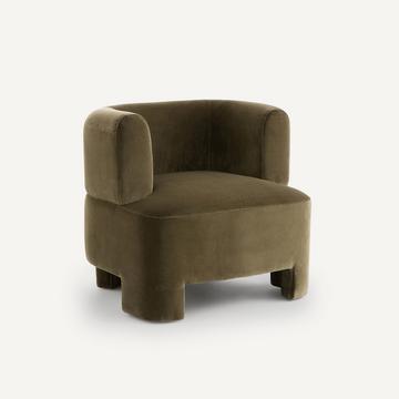 Fauteuil velours petit modèle