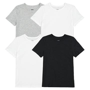 Lot de 4 t-shirts unis en coton