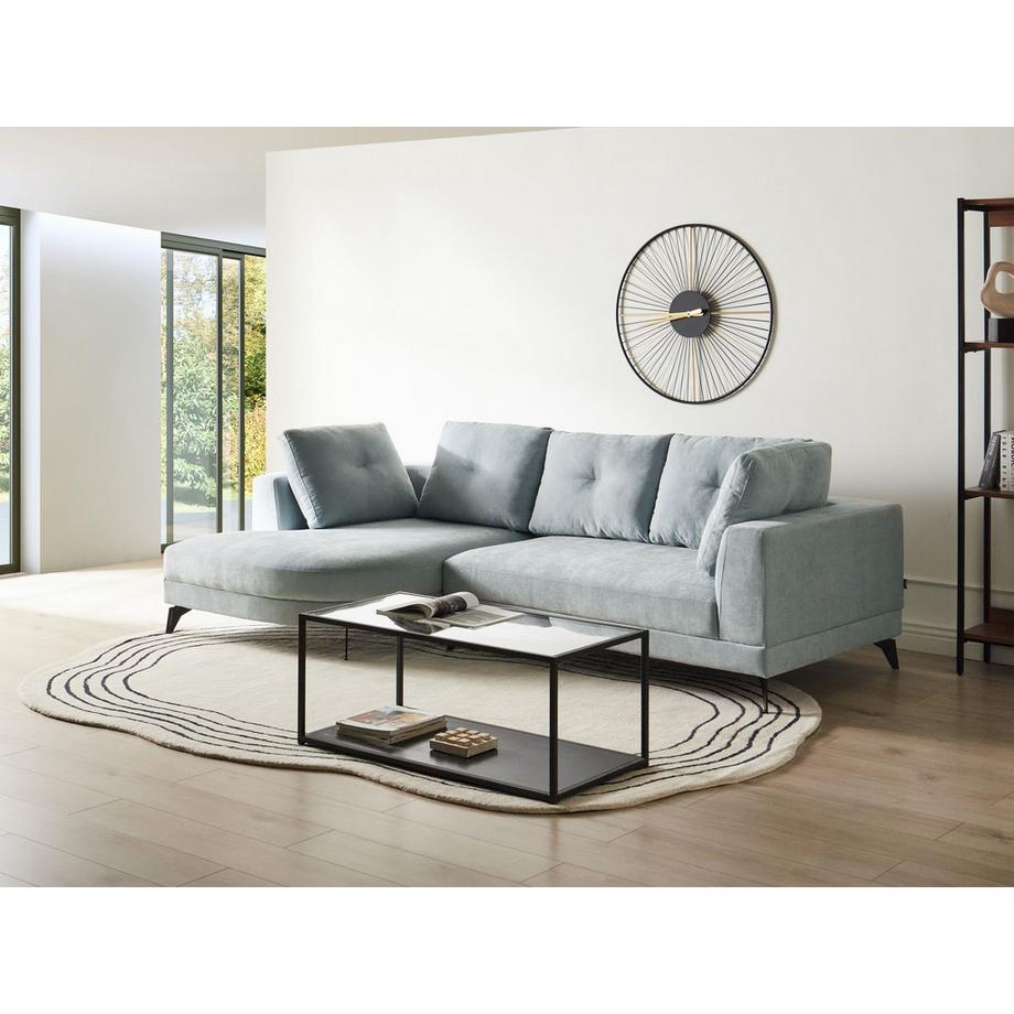 Beliani Canapé d'angle en Tissu chenille Moderne MARUM  