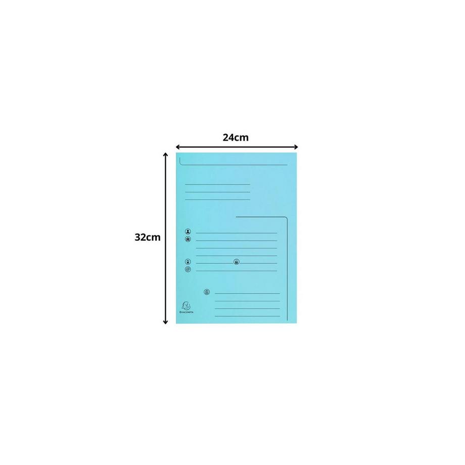 Exacompta Paquet de 25 chemises 2 rabats SUPER 210 Contact - 24x32cm - x 5  