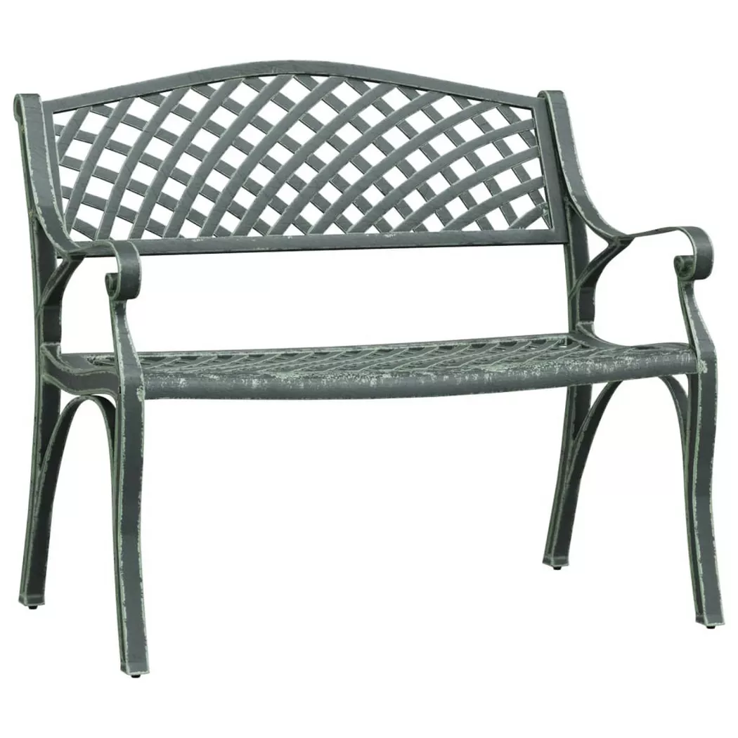 vidaXL Gartenbank 102 cm Aluminiumguss Grün