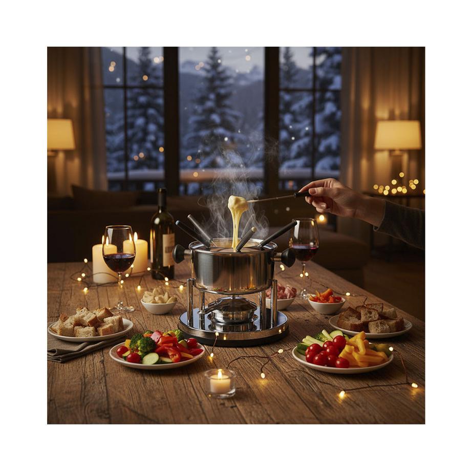 FS-STAR Service à fondue en acier inoxydable, 10 pièces  