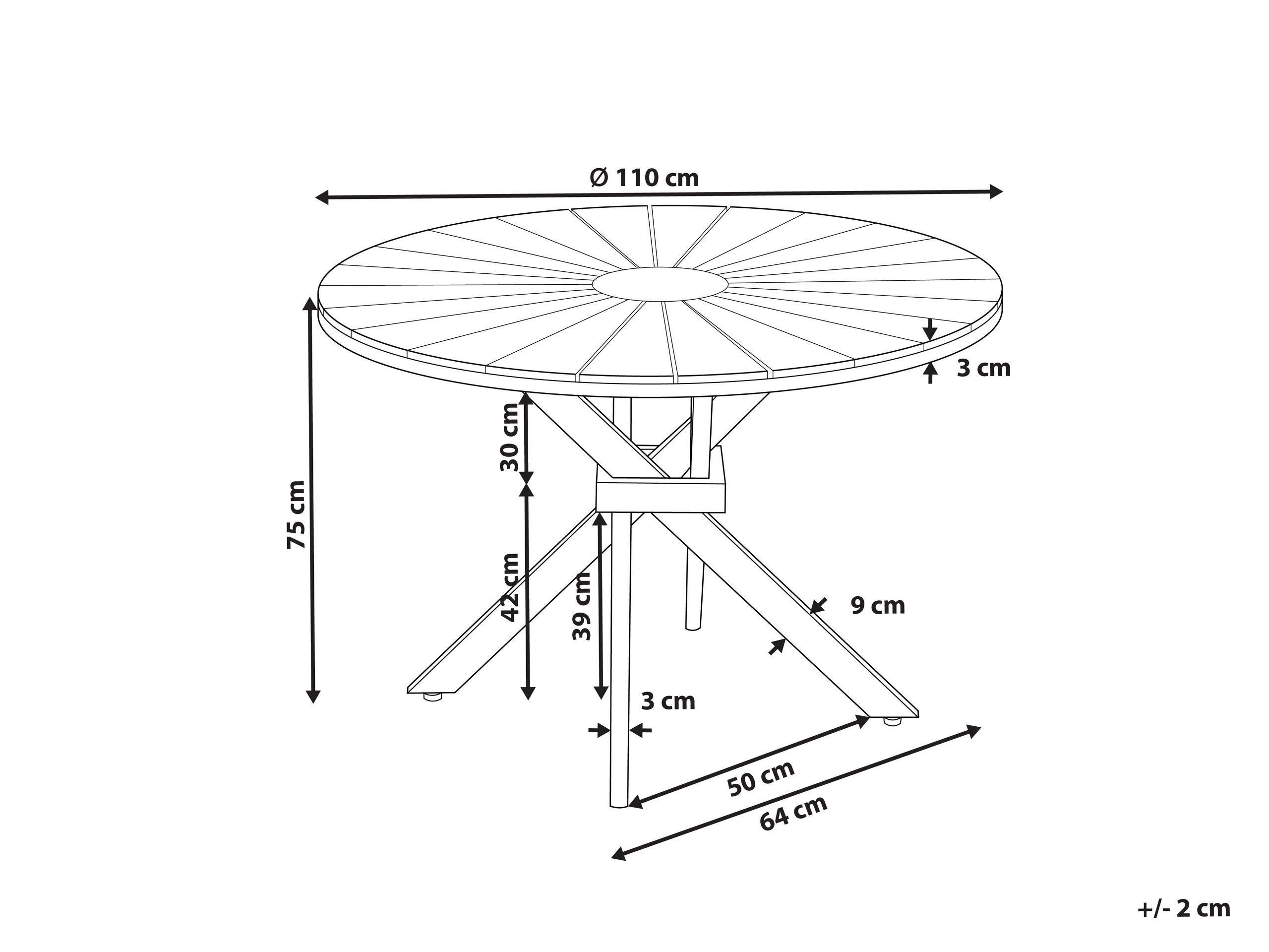 Beliani Table de jardin en Acacia Moderne CISSONE  