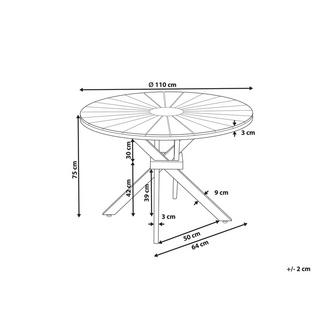 Beliani Table de jardin en Acacia Moderne CISSONE  