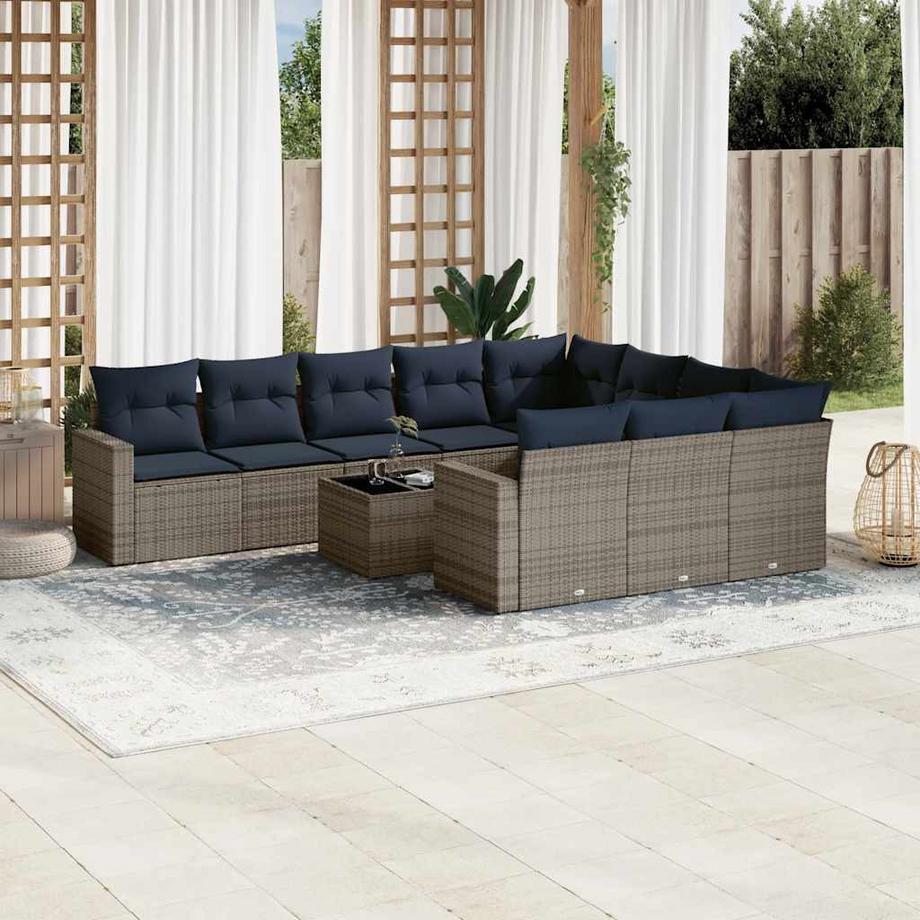 VidaXL Ensemble de canapés de jardin rotin synthétique  