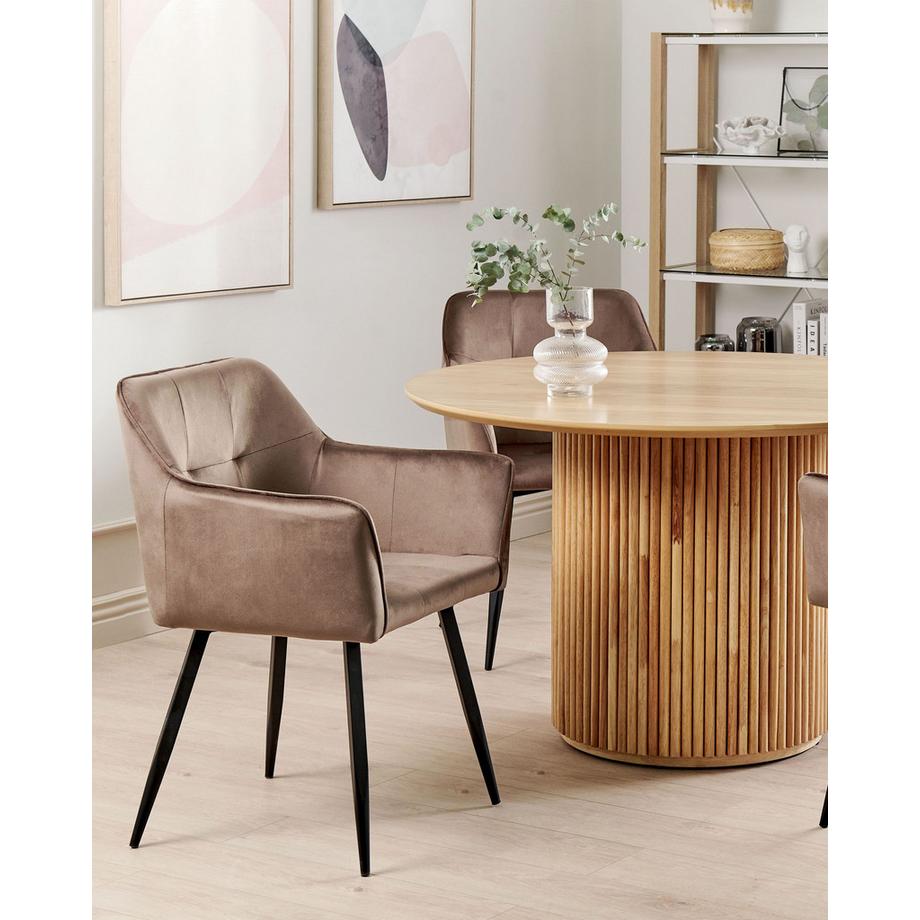 Beliani Lot de 2 chaises de salle à manger en Velours Moderne JASMIN  