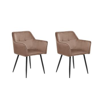 Lot de 2 chaises de salle à manger en Velours Moderne JASMIN