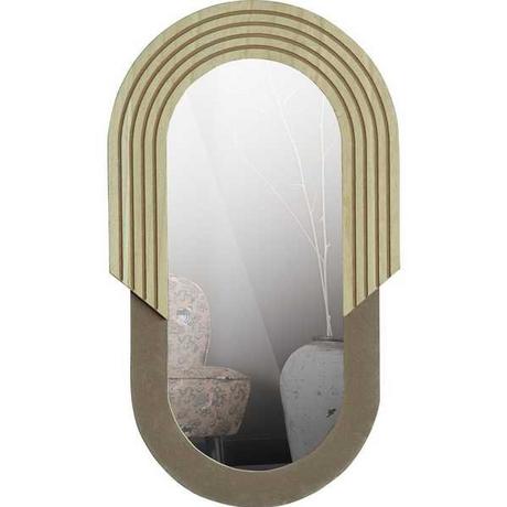 mutoni Miroir mural Hailey ovale H58 naturel  