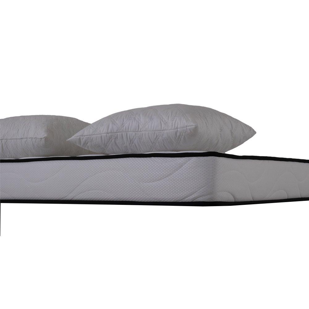 AB Matelas Matelas Confort 2 places | mousse 25kg/m³ | 18 cm | 2 Oreillers en flocons mémoire 50x70cm  