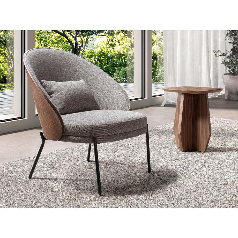 ANGEL CERDA Table d'angle carrée en noyer  