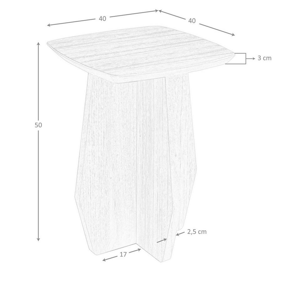 ANGEL CERDA Table d'angle carrée en noyer  