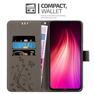 Cadorabo  Housse compatible avec Xiaomi RedMi NOTE 8 - Coque de protection au design floral avec fermeture magnétique, fonction de support et emplacements pour cartes 