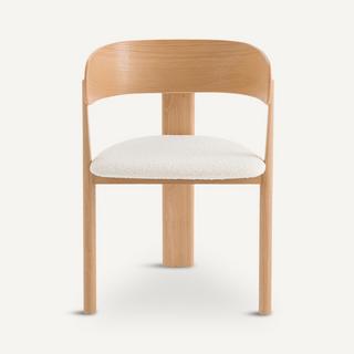 AM.PM Fauteuil de table chêne et bouclette  