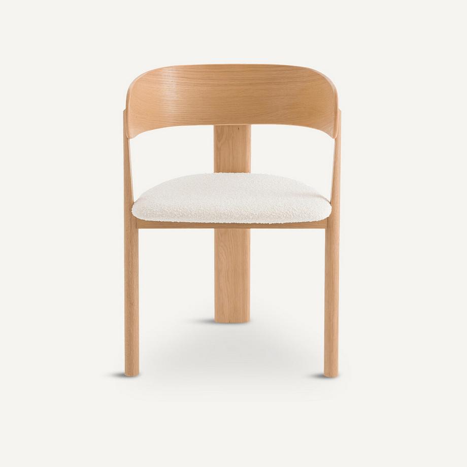 AM.PM Tischsessel aus Eiche mit Bouclé-Bezug und Furnier  