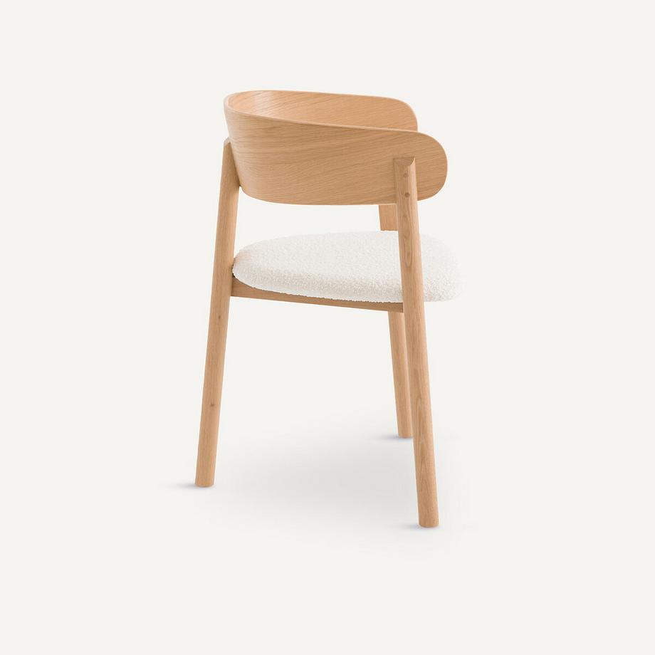 AM.PM Tischsessel aus Eiche mit Bouclé-Bezug und Furnier  