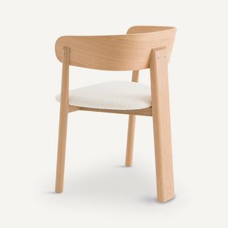 AM.PM Fauteuil de table chêne et bouclette  