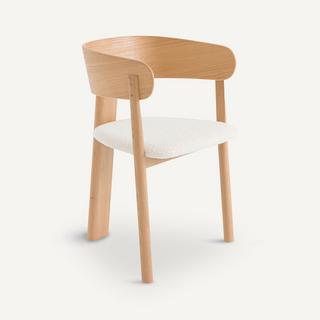 AM.PM Fauteuil de table chêne et bouclette  