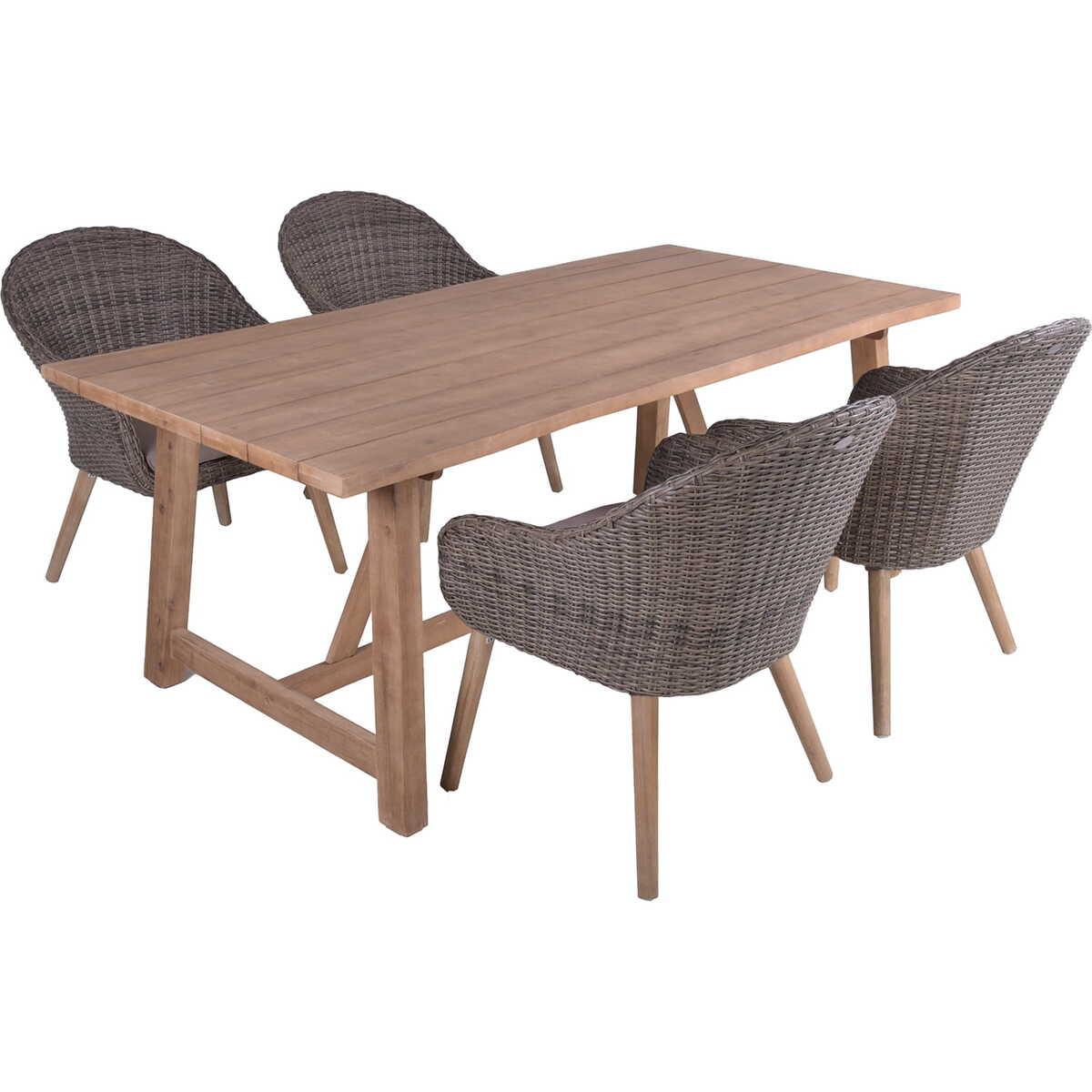 mutoni pleasure Garten Essgruppe Oakland Akazie natur taupe (5-tlg)  