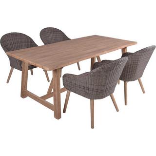 mutoni pleasure Garten Essgruppe Oakland Akazie natur taupe (5-tlg)  