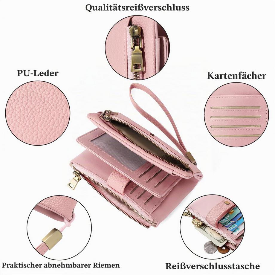 Only-bags.store Mittelgroßes dreifach faltbares Portemonnaie mit RFID-Blockierung  