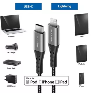 deleyCON  deleyCON MK4253 Lightning-Kabel 1,5 m Schwarz, Grau 