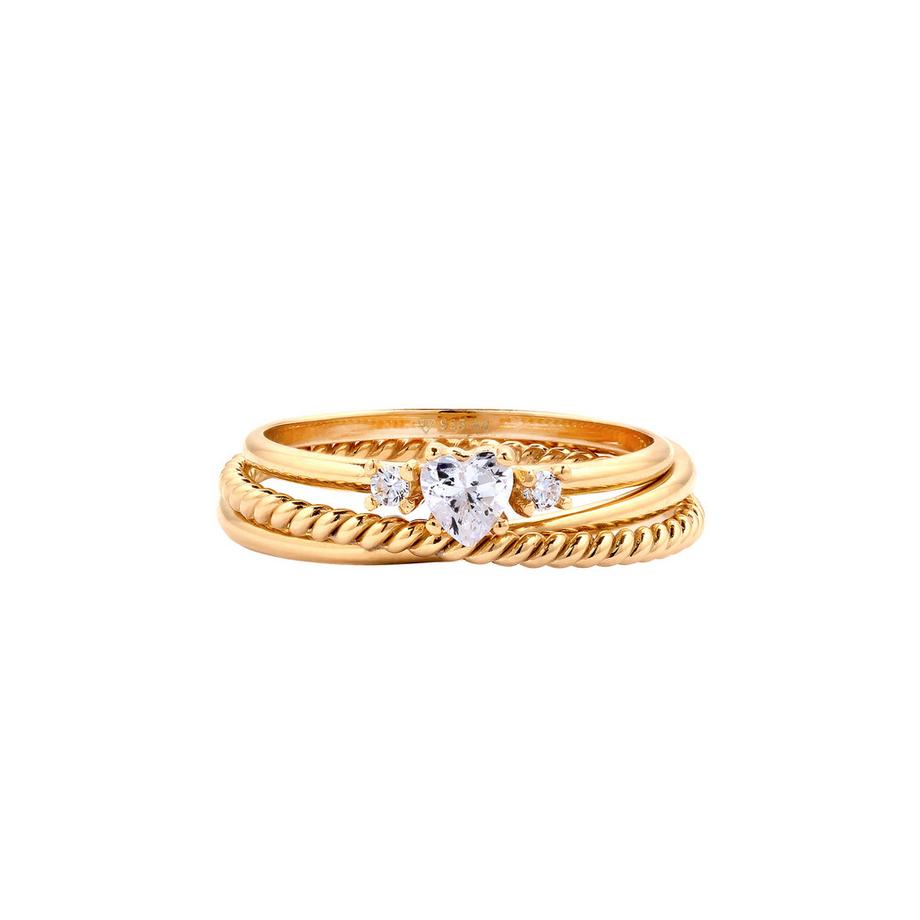 Elli  Bague Bague Coeur Zirconia 925 Sterling Silver 