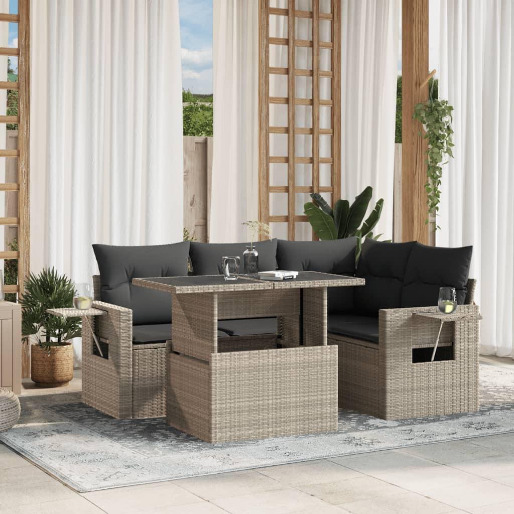 VidaXL set divano da giardino Polirattan  