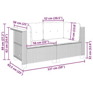 VidaXL Gartensofa poly-rattan  