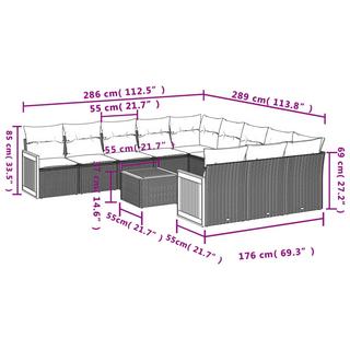 VidaXL Garten sofagarnitur poly-rattan  