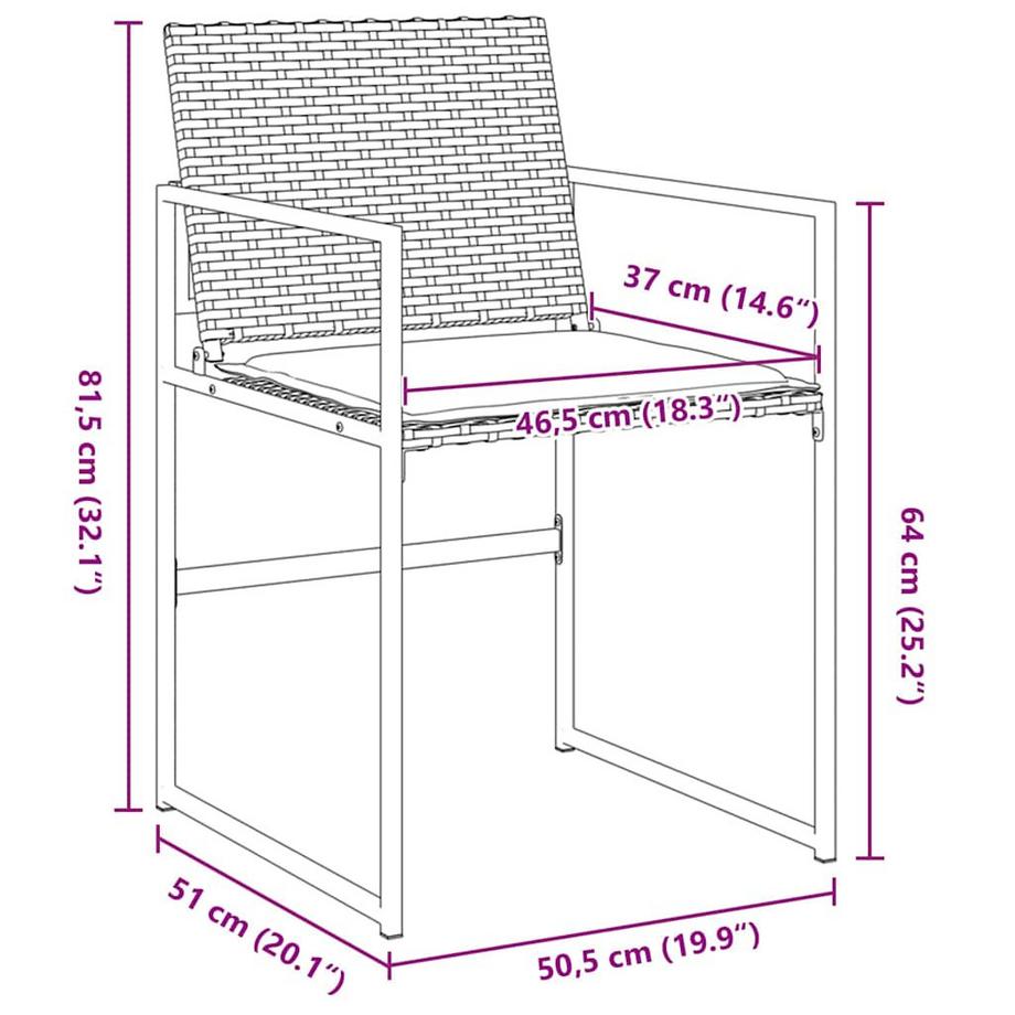 VidaXL Set da Pranzo per Giardino Polyrattan  