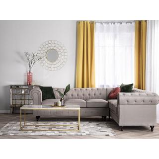 Beliani Canapé d'angle gauche en Polyester Glamour CHESTERFIELD  