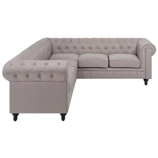 Beliani Canapé d'angle gauche en Polyester Glamour CHESTERFIELD  