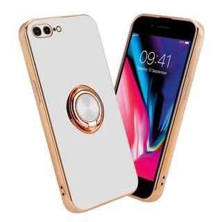 Cadorabo  Housse compatible avec Apple iPhone 7 PLUS / 7S PLUS / 8 PLUS avec anneau - Coque de protection en silicone TPU flexible, avec protection pour appareil photo et support voiture magnétique 