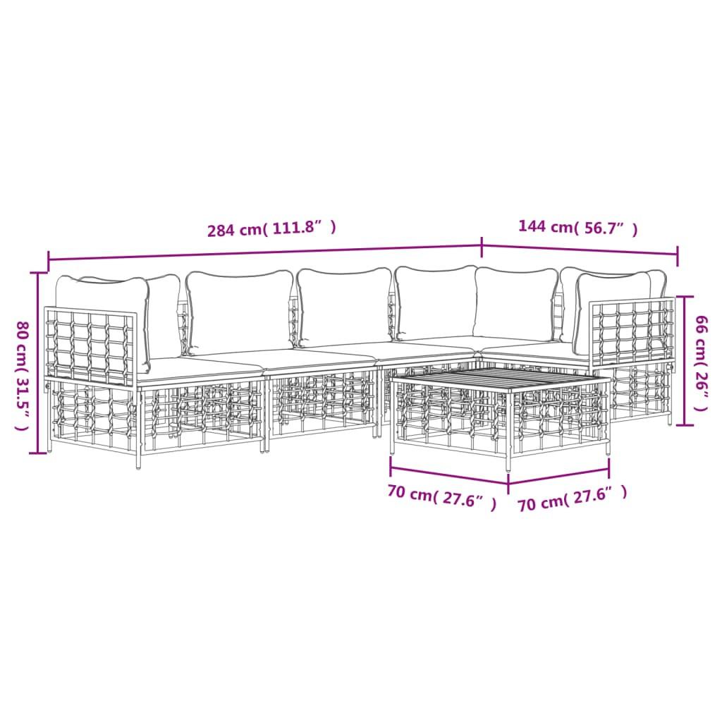 VidaXL set mobili da giardino Polirattan  