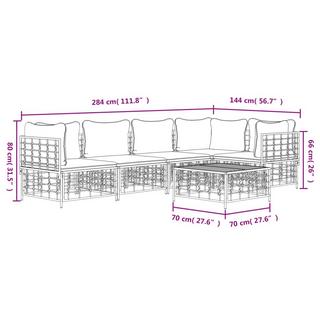 VidaXL set mobili da giardino Polirattan  