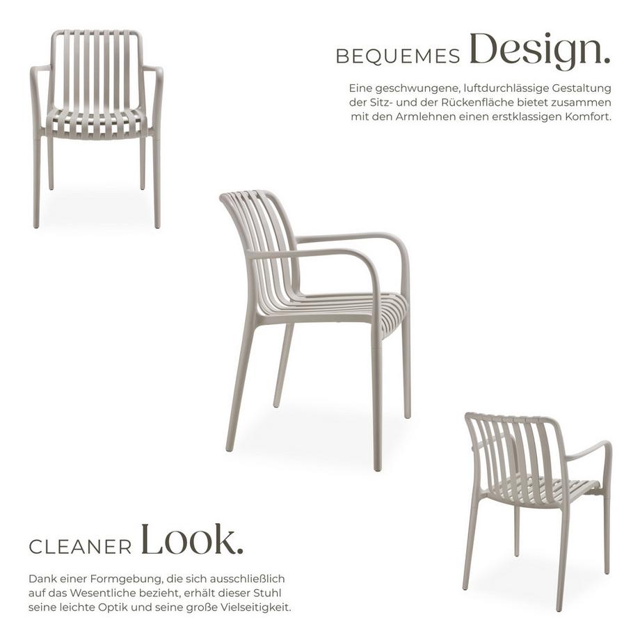 Tectake Chaises de jardin ALCUDIA résistant aux intempéries et aux UV  