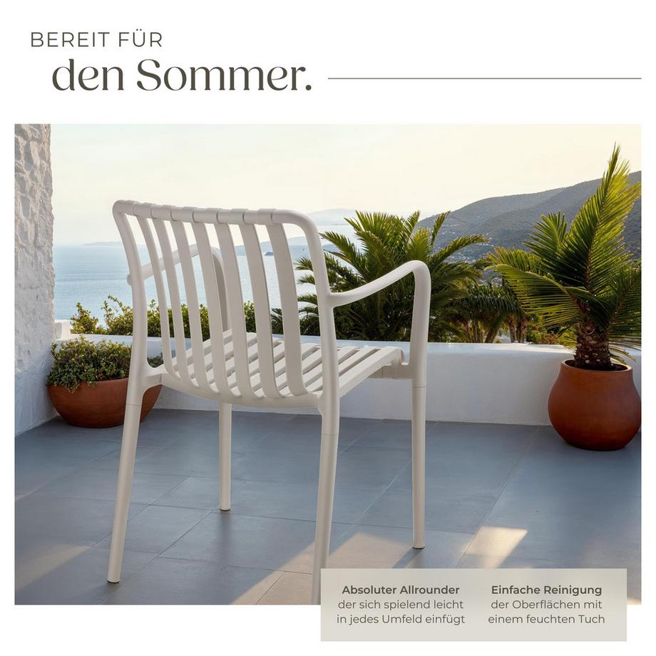 Tectake Chaises de jardin ALCUDIA résistant aux intempéries et aux UV  