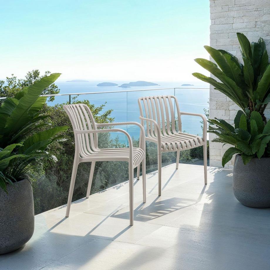 Tectake Chaises de jardin ALCUDIA résistant aux intempéries et aux UV  