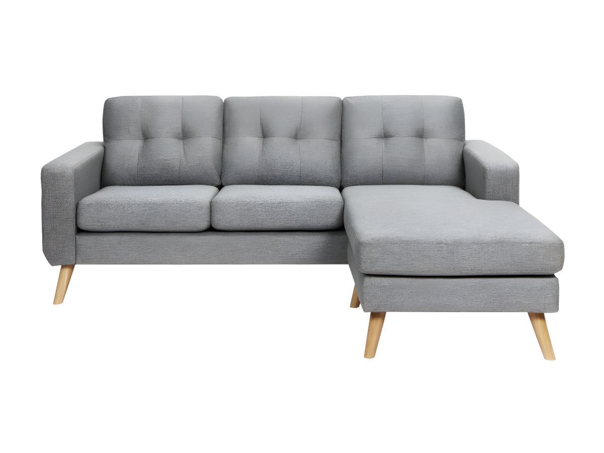 Vente-unique Ecksofa BARTOLOME Stoff Ecke wechselbar meliert  