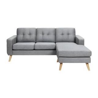 Vente-unique Ecksofa BARTOLOME Stoff Ecke wechselbar meliert  