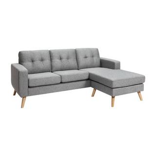 Vente-unique Ecksofa BARTOLOME Stoff Ecke wechselbar meliert  