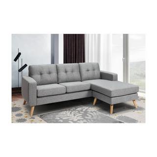 Vente-unique Ecksofa BARTOLOME Stoff Ecke wechselbar meliert  