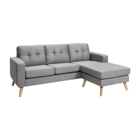 Vente-unique Ecksofa BARTOLOME Stoff Ecke wechselbar meliert  