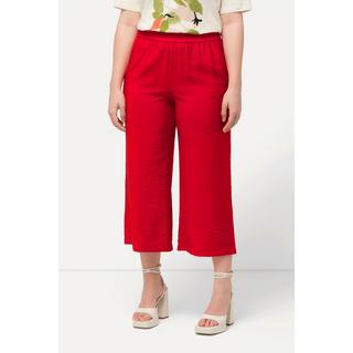 Ulla Popken  Culottes con taglio della gamba ampio, effetto stropicciato e cintura elastica 