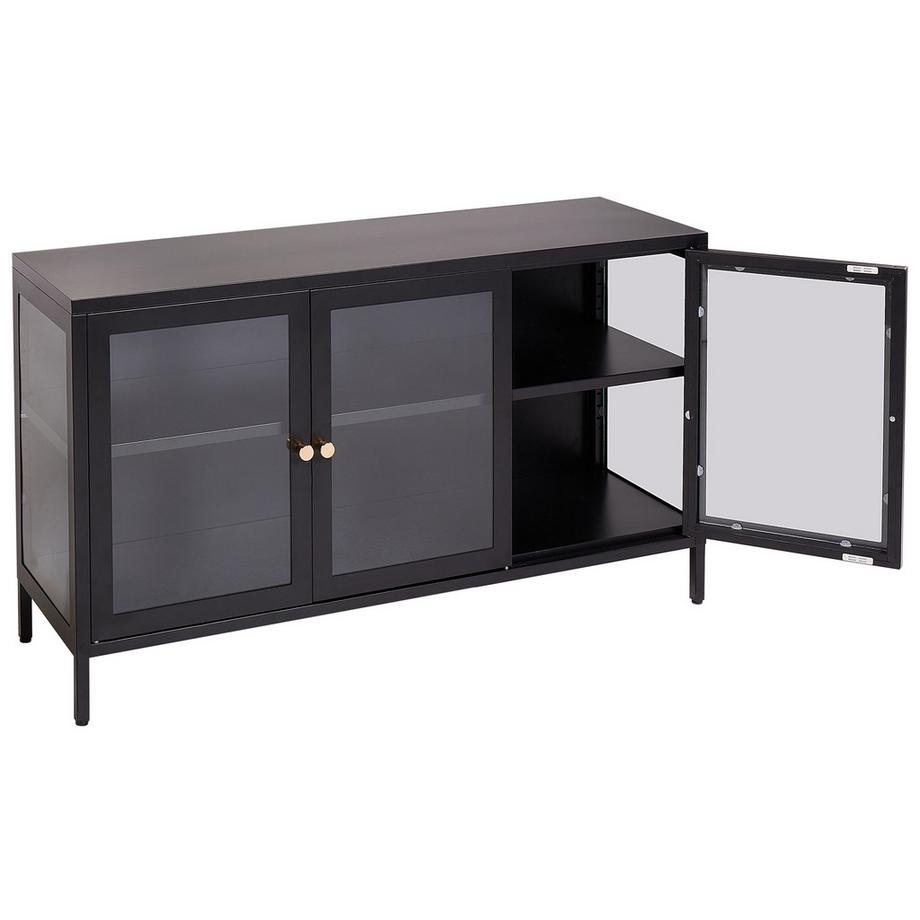 Beliani Sideboard mit Glastüren aus Stahl  NEWPORT  